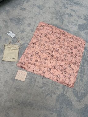 Lark & Ives Pink Floral Silk Hair Scarf
